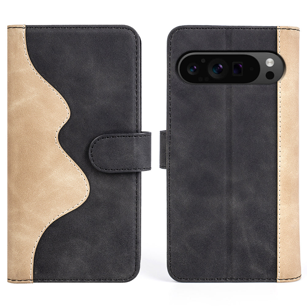For Google Pixel 9 Pro Wallet Case PU Leather Color Splicing Cell Phone Cover For Google Pixel 9 Pro Wallet Case PU Leather Color Splicing Cell Phone Cover